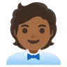 Office Worker: Medium-Dark Skin Tone Emoji 🧑🏾‍💼 image - Google Noto Color style