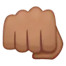 Oncoming Fist: Medium Skin Tone Emoji 👊🏽 image - WhatsApp style