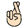 Crossed Fingers: Light Skin Tone Emoji 🤞🏻 image - OpenMoji style