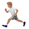 Person Running: Medium Skin Tone Emoji 🏃🏽 image - Apple style