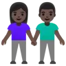 Woman And Man Holding Hands: Dark Skin Tone Emoji 👫🏿 image - Google Noto Color style