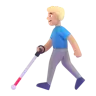 Man With White Cane: Medium-Light Skin Tone Emoji 👨🏼‍🦯 image - Microsoft 3D Fluent style