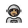 Woman Astronaut: Medium Skin Tone Emoji 👩🏽‍🚀 image - OpenMoji style