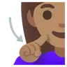 Deaf Woman: Medium Skin Tone Emoji 🧏🏽‍♀️ image - Google Noto Color style