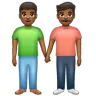 Men Holding Hands: Medium-Dark Skin Tone Emoji 👬🏾 image - WhatsApp style