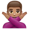 Man Gesturing No: Medium Skin Tone Emoji 🙅🏽‍♂️ image - WhatsApp style