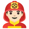 Man Firefighter: Light Skin Tone Emoji 👨🏻‍🚒 image - Google Noto Color style