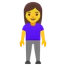 Woman Standing Emoji 🧍‍♀️ image - Google Noto Color style