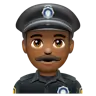 Man Police Officer: Medium-Dark Skin Tone Emoji 👮🏾‍♂️ image - WhatsApp style