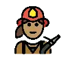 Woman Firefighter: Medium Skin Tone Emoji 👩🏽‍🚒 image - OpenMoji style