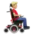 Man In Motorized Wheelchair Facing Right: Medium-Light Skin Tone