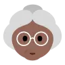 Old Woman: Medium-Dark Skin Tone Emoji 👵🏾 image - Tossface style