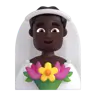 Man With Veil: Dark Skin Tone Emoji 👰🏿‍♂️ image - Microsoft 3D Fluent style
