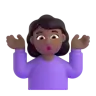 Woman Shrugging: Medium-Dark Skin Tone Emoji 🤷🏾‍♀️ image - Microsoft 3D Fluent style