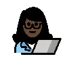 Woman Technologist: Dark Skin Tone Emoji 👩🏿‍💻 image - OpenMoji style