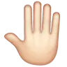 Raised Back Of Hand: Light Skin Tone Emoji 🤚🏻 image - WhatsApp style