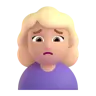 Woman Frowning: Medium-Light Skin Tone Emoji 🙍🏼‍♀️ image - Microsoft 3D Fluent style