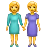 Zwei Frauen, die Hände anhalten Emoji 👭 image - WhatsApp style