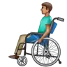 Man In Manual Wheelchair: Medium Skin Tone Emoji 👨🏽‍🦽 image - WhatsApp style