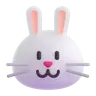 Emoji Faccia di coniglio 🐰 image - Microsoft 3D Fluent style