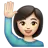 Woman Raising Hand: Light Skin Tone