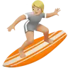 Person Surfing: Medium-Light Skin Tone Emoji 🏄🏼 image - Apple style