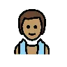 Man In Steamy Room: Medium Skin Tone Emoji 🧖🏽‍♂️ image - OpenMoji style