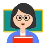 Woman Teacher: Light Skin Tone Emoji 👩🏻‍🏫 image - Tossface style