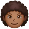 Person: Medium-Dark Skin Tone, Curly Hair Emoji 🧑🏾‍🦱 image - Samsung style