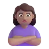Woman Pouting: Medium Skin Tone Emoji 🙎🏽‍♀️ image - Microsoft 3D Fluent style