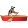 Man Rowing Boat: Medium Skin Tone Emoji 🚣🏽‍♂️ image - Apple style
