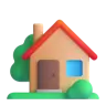 Emoji Casa con giardino 🏡 image - Microsoft 3D Fluent style