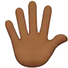 Hand With Fingers Splayed: Medium-Dark Skin Tone Emoji 🖐🏾 image - Apple style