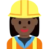Woman Construction Worker: Dark Skin Tone Emoji 👷🏿‍♀️ image - Twitter / X (Twemoji) style