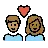 Couple With Heart: Person, Person, Medium Skin Tone, Medium-Dark Skin Tone