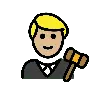 Man Judge: Medium-Light Skin Tone Emoji 👨🏼‍⚖️ image - OpenMoji style