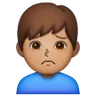 Man Frowning: Medium Skin Tone Emoji 🙍🏽‍♂️ image - Samsung style