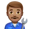 Man Mechanic: Medium Skin Tone Emoji 👨🏽‍🔧 image - Apple style
