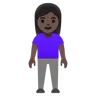 Woman Standing: Dark Skin Tone Emoji 🧍🏿‍♀️ image - Google Noto Color style
