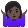 Woman Shrugging: Dark Skin Tone Emoji 🤷🏿‍♀️ image - Google Noto Color style