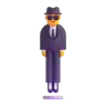 Homme lévitant en costume d'affaires Emoji 🕴 image - Microsoft 3D Fluent style