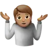 Person Shrugging: Medium Skin Tone Emoji 🤷🏽 image - Apple style