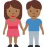 Woman And Man Holding Hands: Medium-Dark Skin Tone Emoji 👫🏾 image - Twitter / X (Twemoji) style