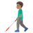 Man With White Cane: Medium Skin Tone