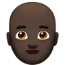 Man: Dark Skin Tone, Bald Emoji 👨🏿‍🦲 image - Apple style