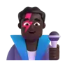 Man Singer: Dark Skin Tone Emoji 👨🏿‍🎤 image - Microsoft 3D Fluent style