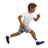 Person Running Facing Right: Medium-Dark Skin Tone