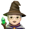Mage: Light Skin Tone Emoji 🧙🏻 image - Apple style