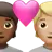 Couple With Heart: Person, Person, Medium-Dark Skin Tone, Medium-Light Skin Tone