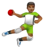 Man Playing Handball: Medium-Dark Skin Tone Emoji 🤾🏾‍♂️ image - WhatsApp style